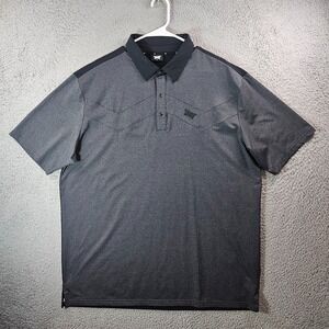 PXG Polo Shirt‎ Men XL Short Sleeve Zigzag Logo Gray Black